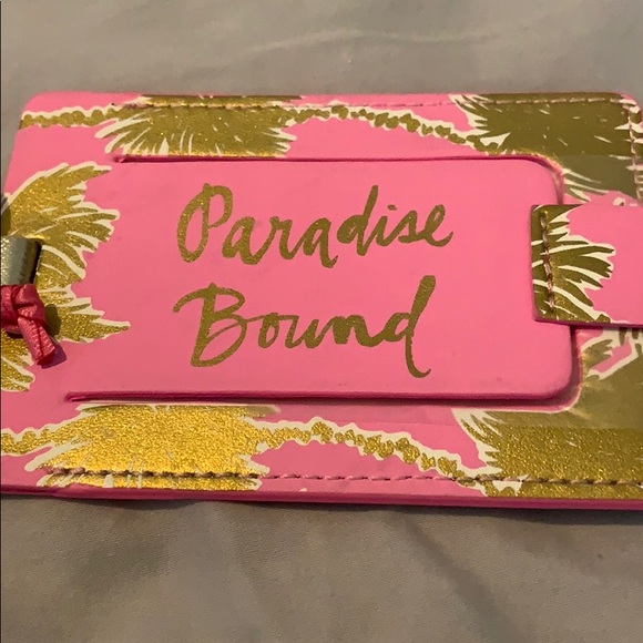 NWT Lilly Pulitzer Luggage Tag Metallic Palms - Picture 2 of 7